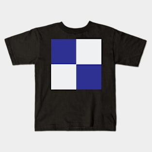 Portsmouth Blue and White Checkered Fan Flag Kids T-Shirt